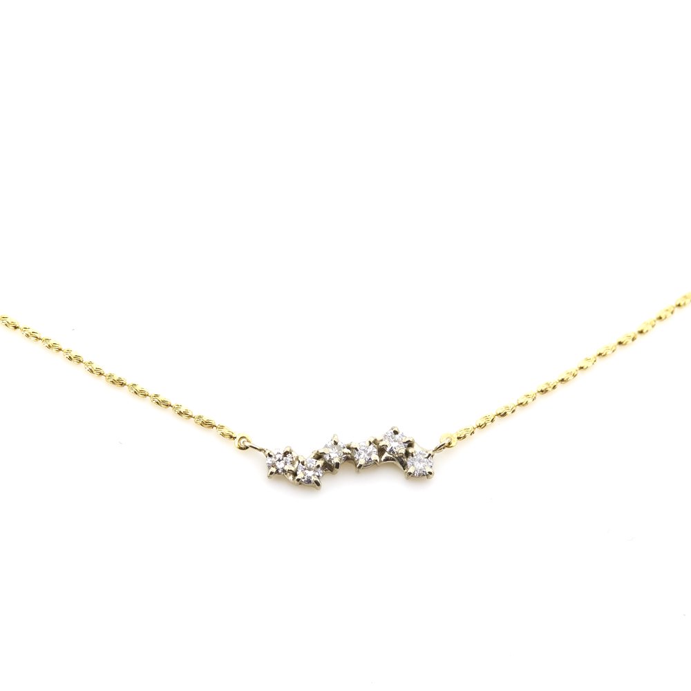 connected diamond necklace /1902-013