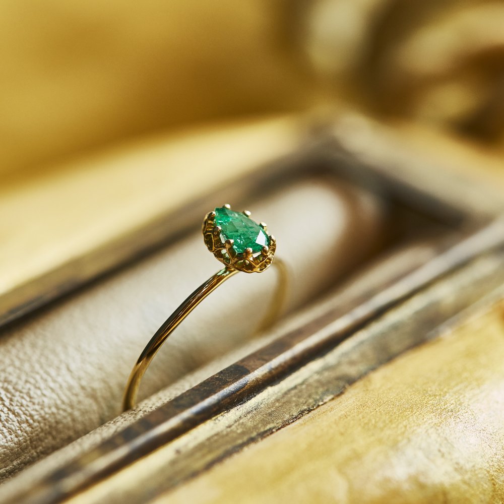 float ring Emerald / 2105-010