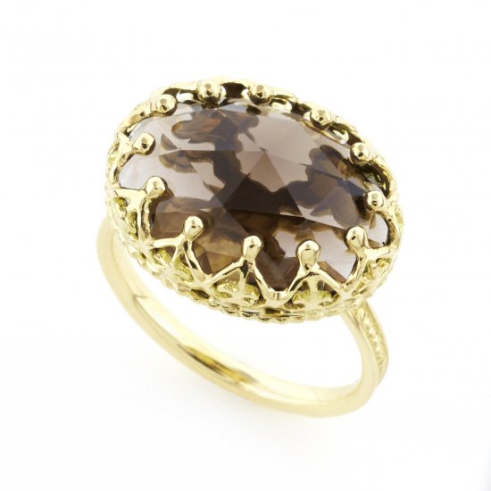 Jewel Ring Smoky quartz / 1511-025