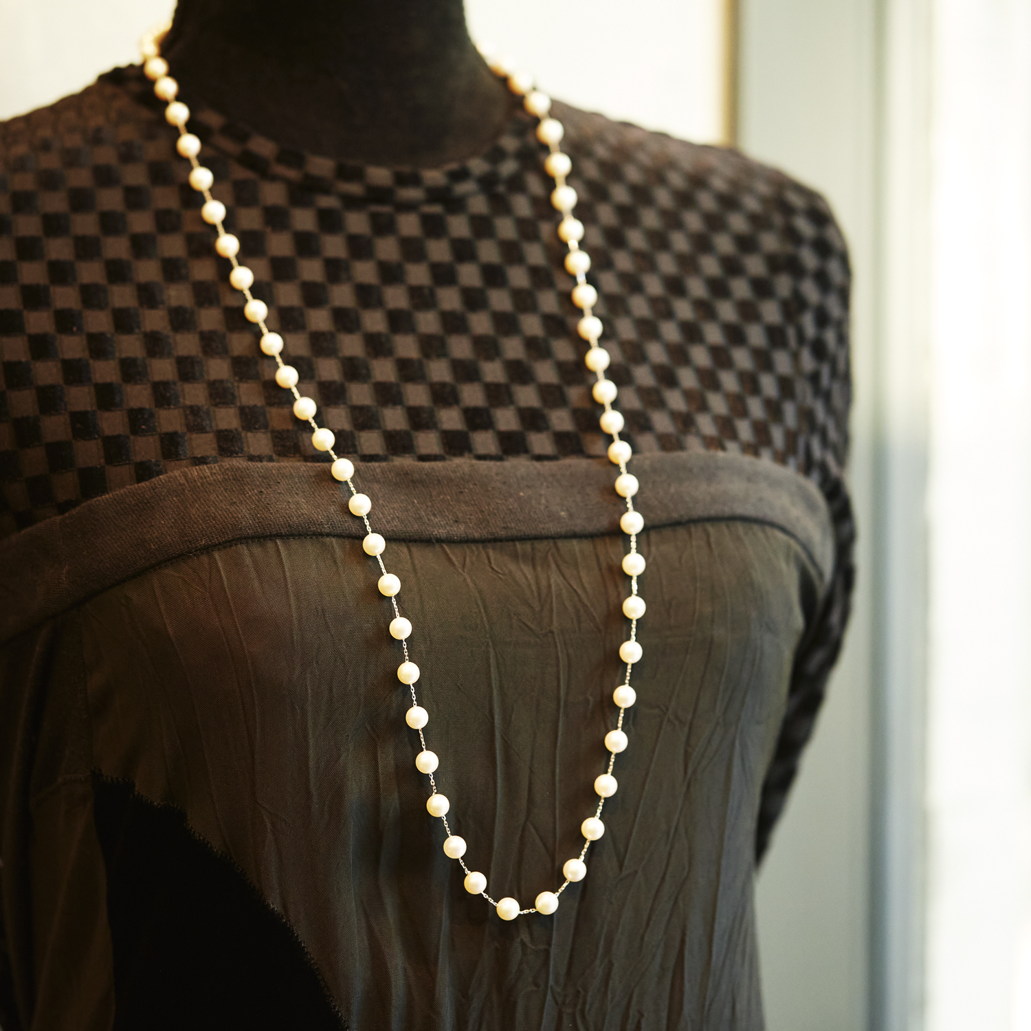 station pearl necklace　（vintage） 2211-008