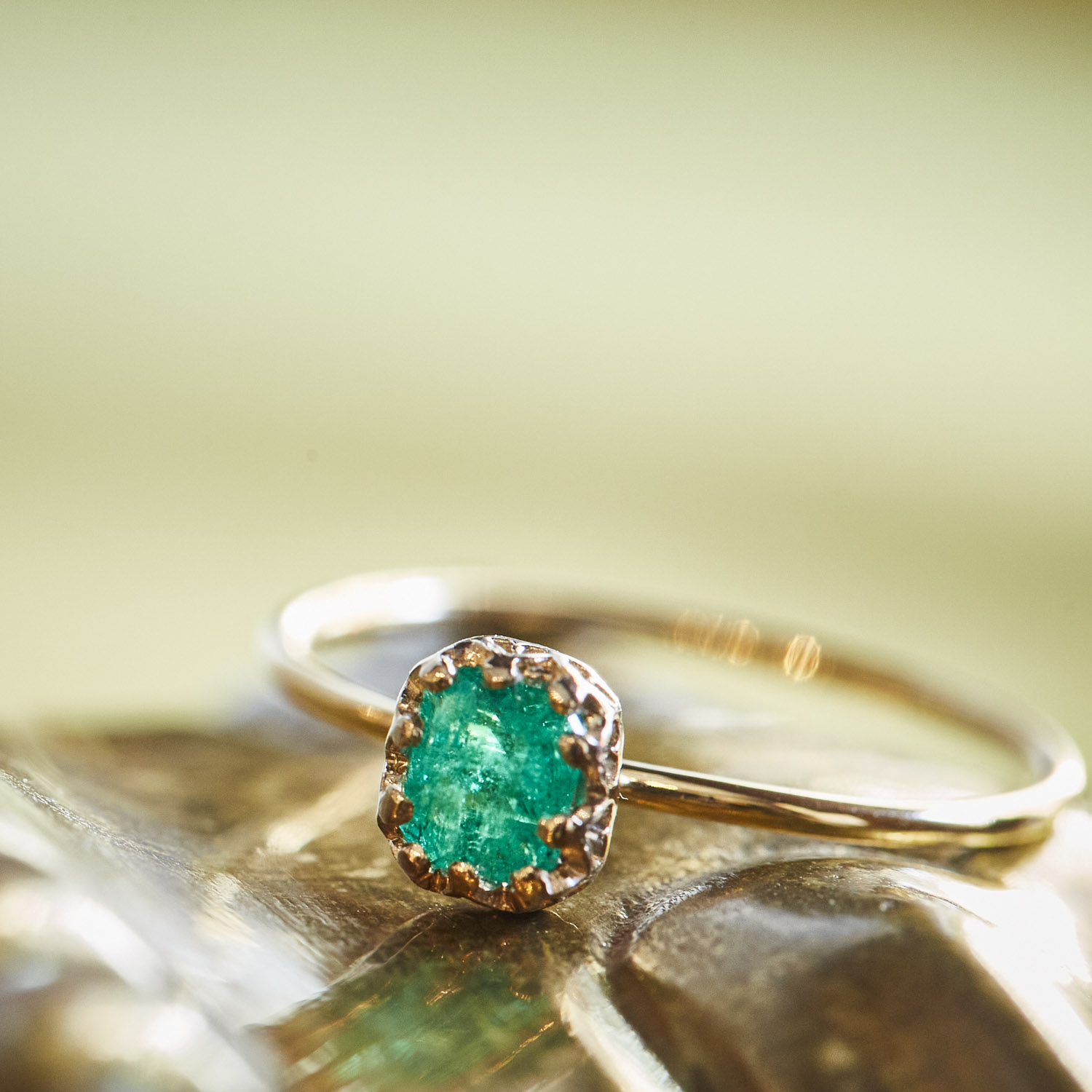 float ring Emerald / 2312-003