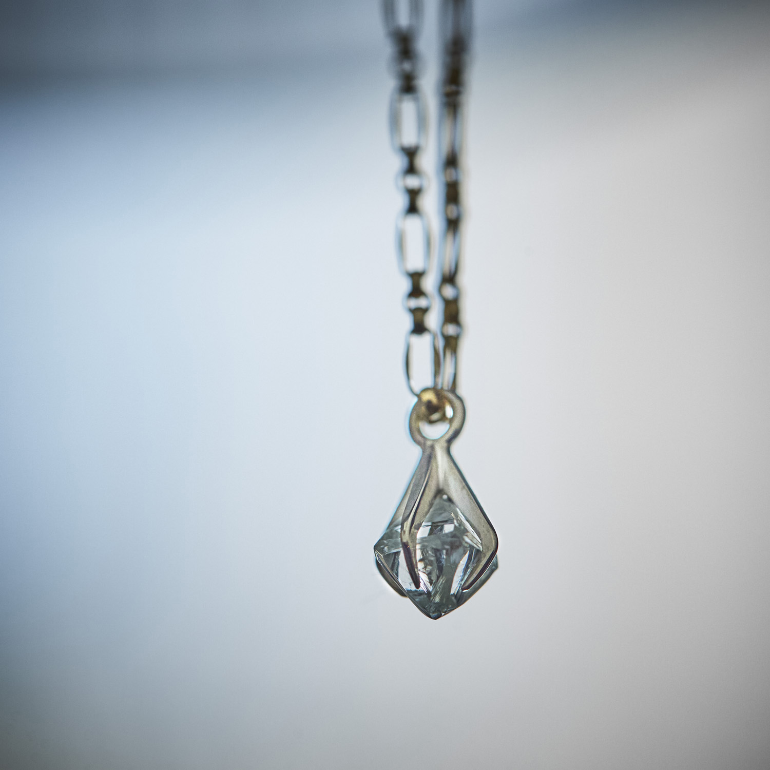 pinched rough diamond pendant / 2408-021