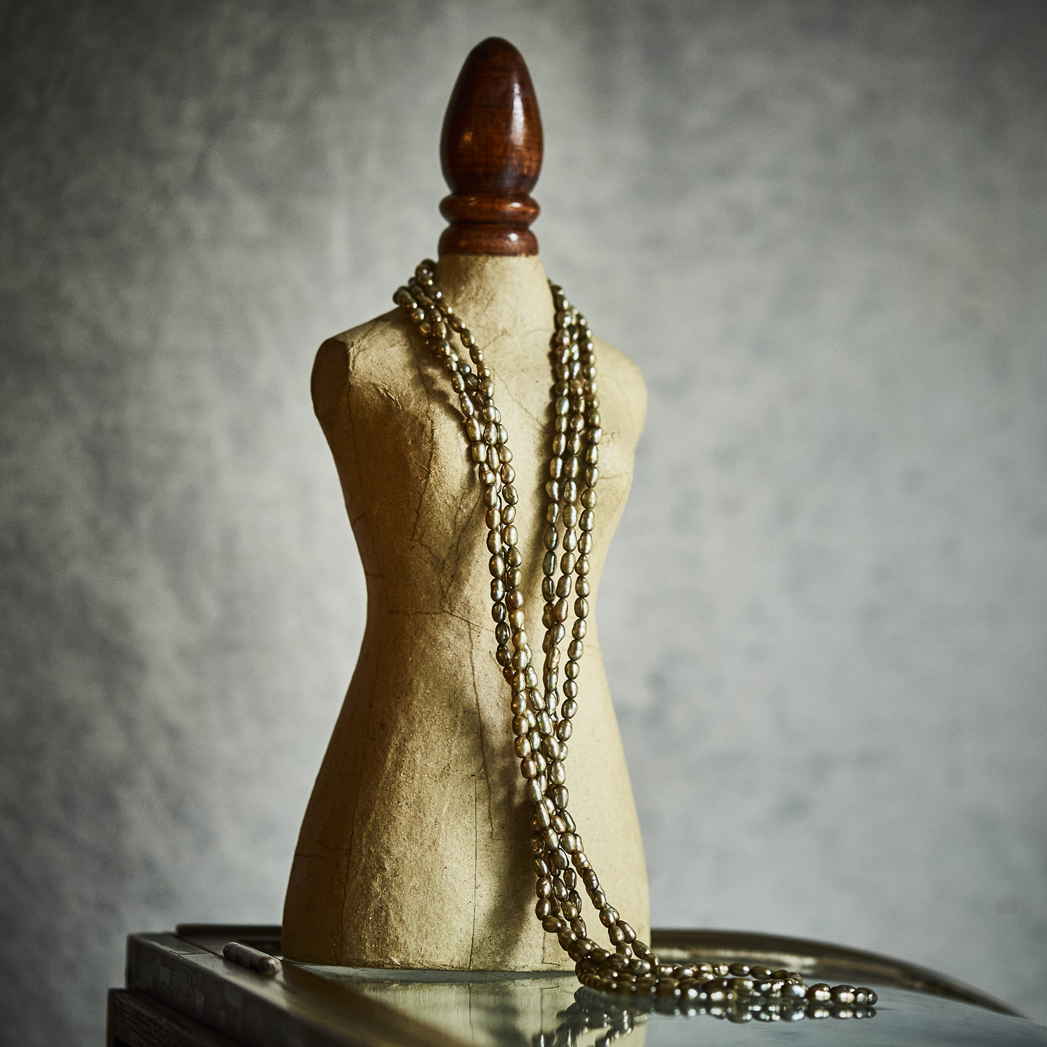 fresh water pearl long Vintage necklace / AU2411-003