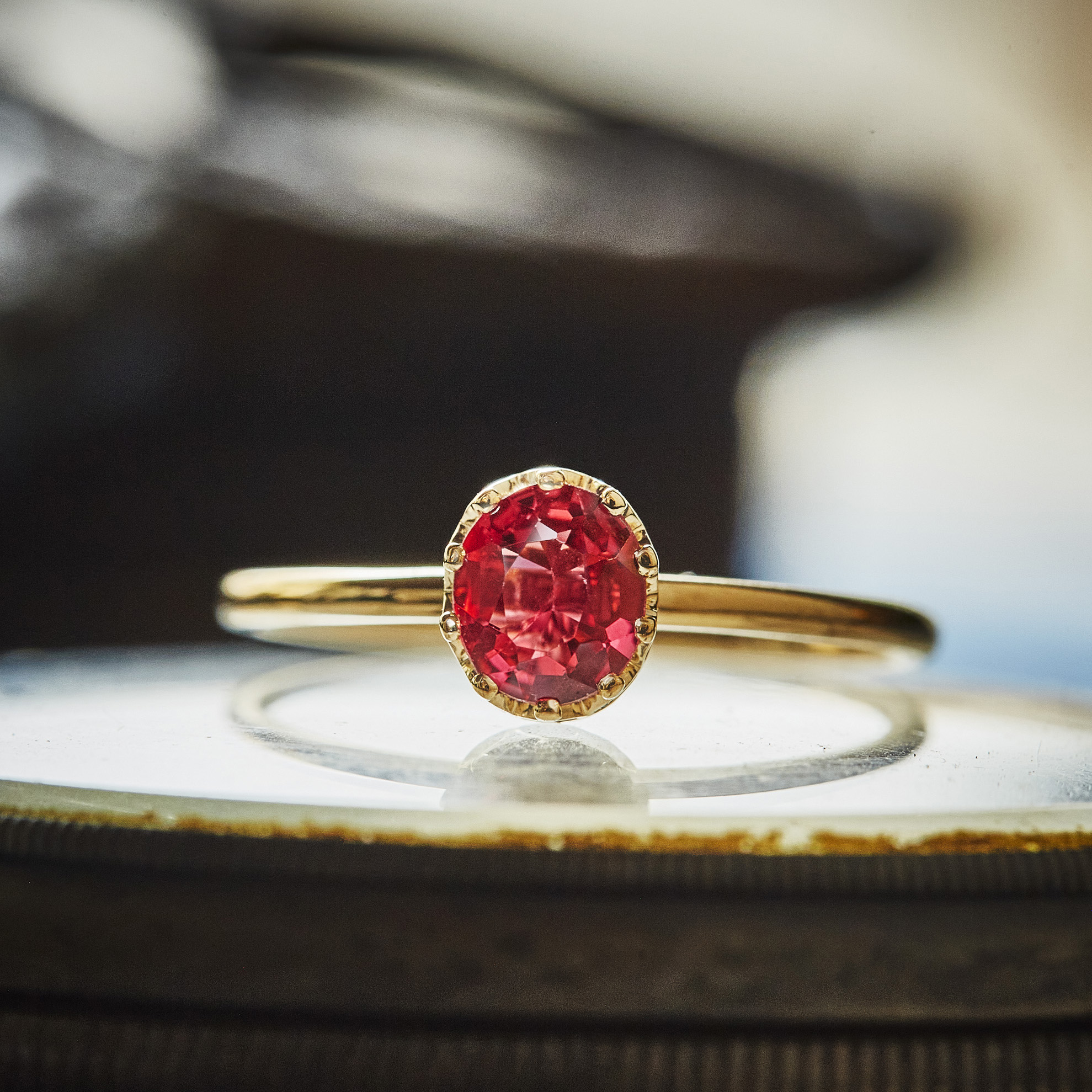 float ring red Spinel / 2505-011