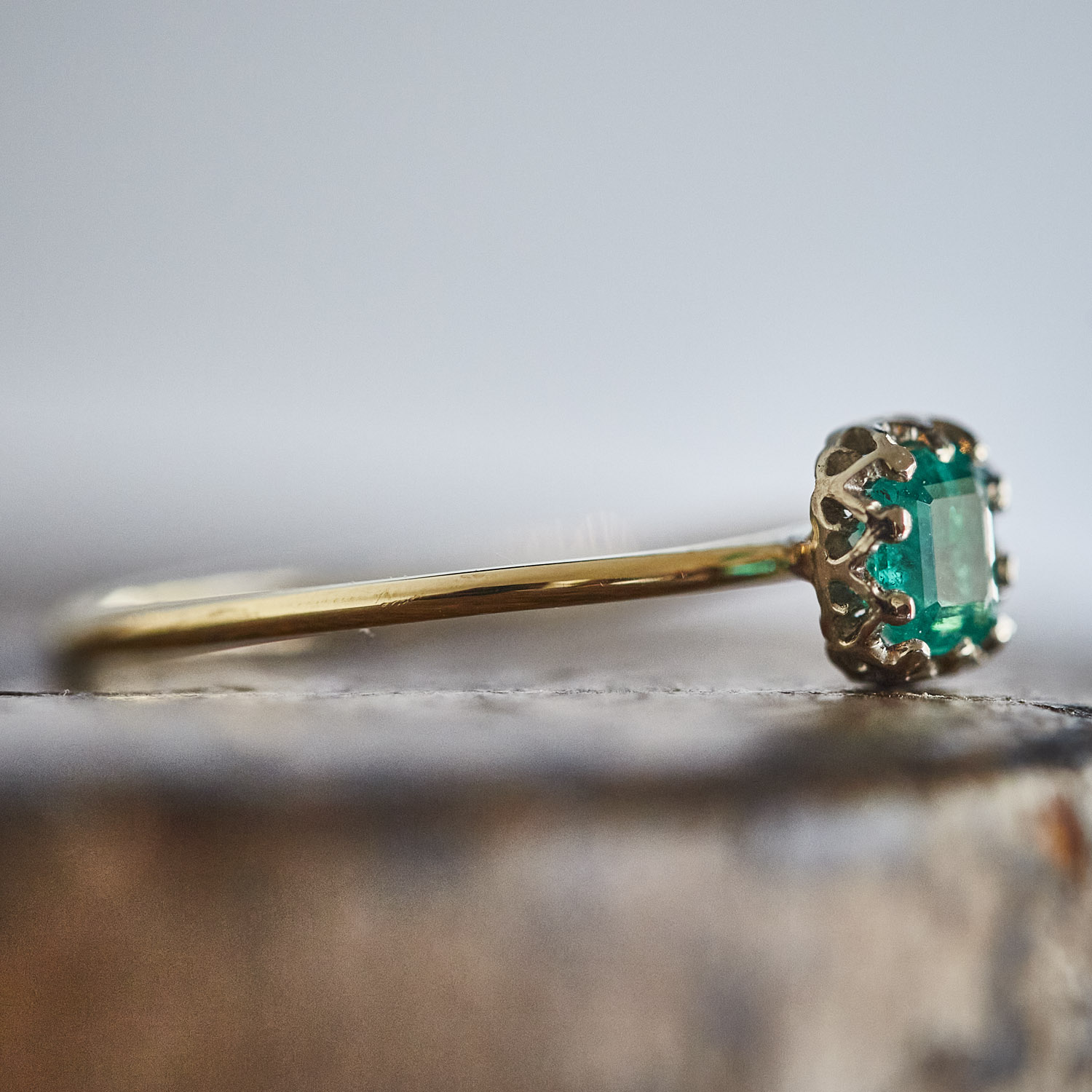float ring Emerald / 2312-003