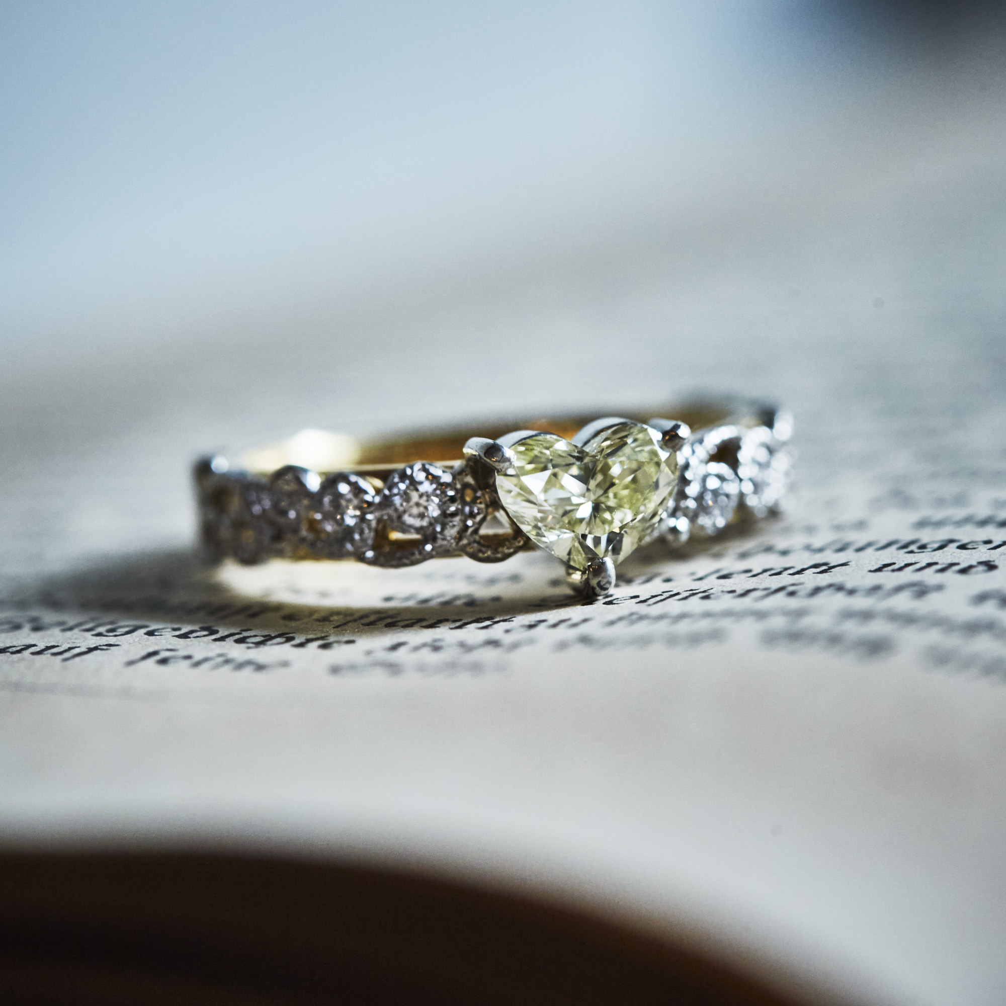Artline Heart Diamond Ring / K18YG/PT900
