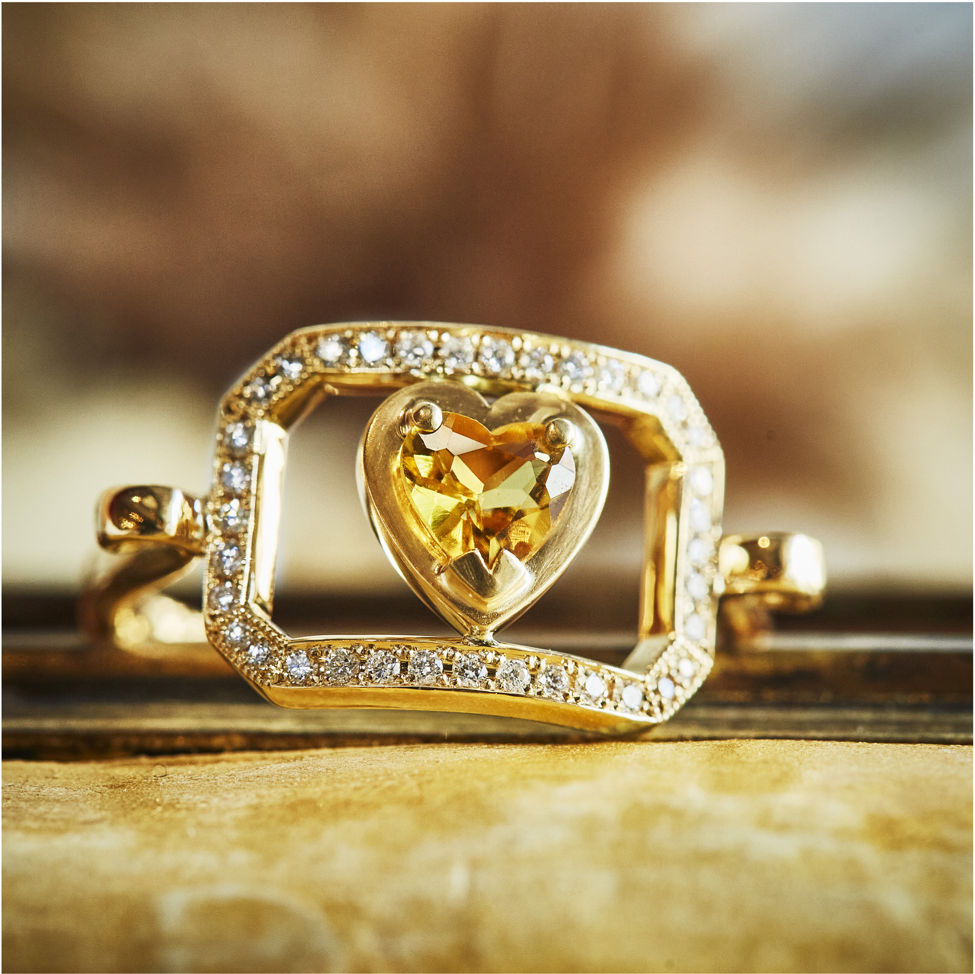 Octagon Heart Ancient Ring /  2501G002
