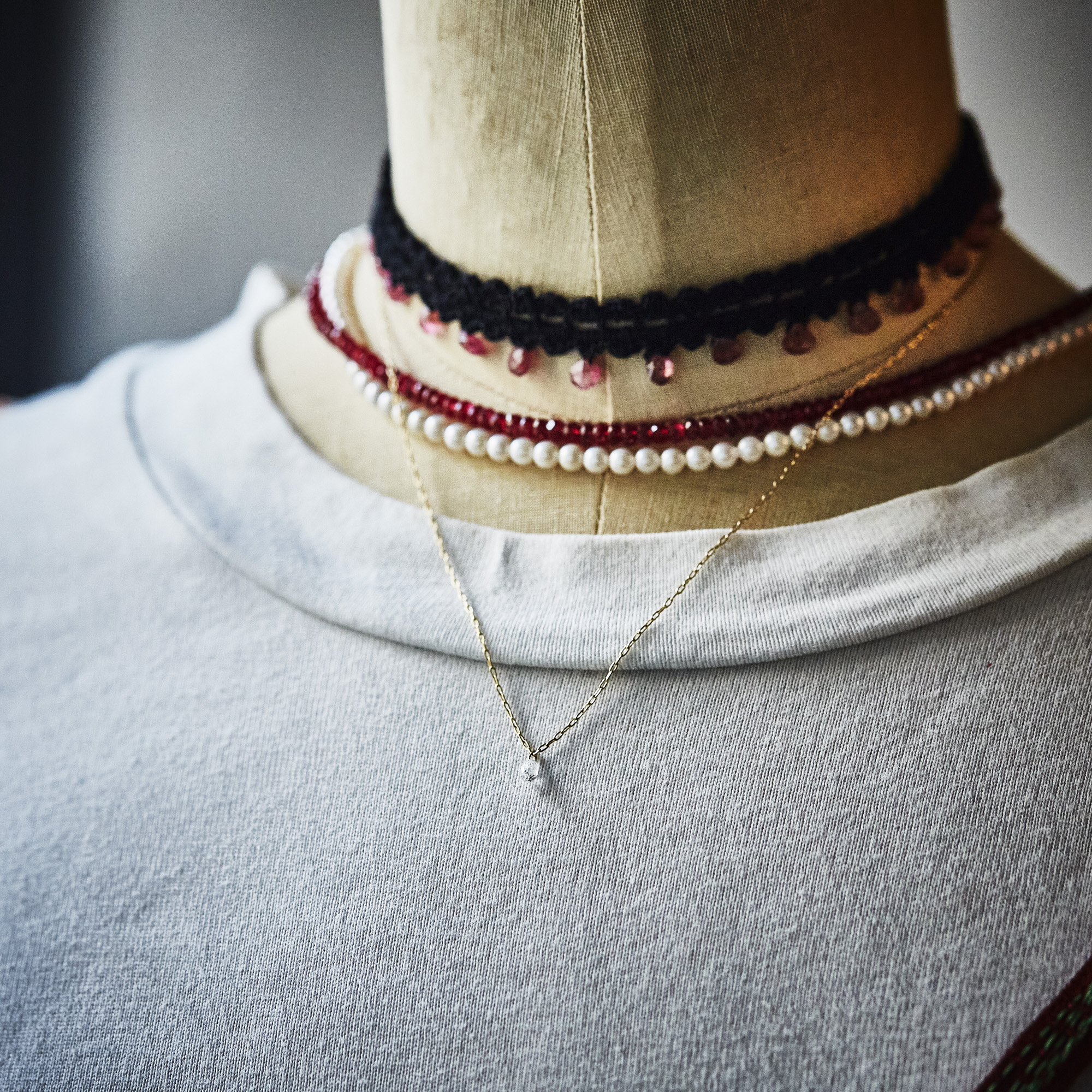 skin diamond necklace / 2506-015