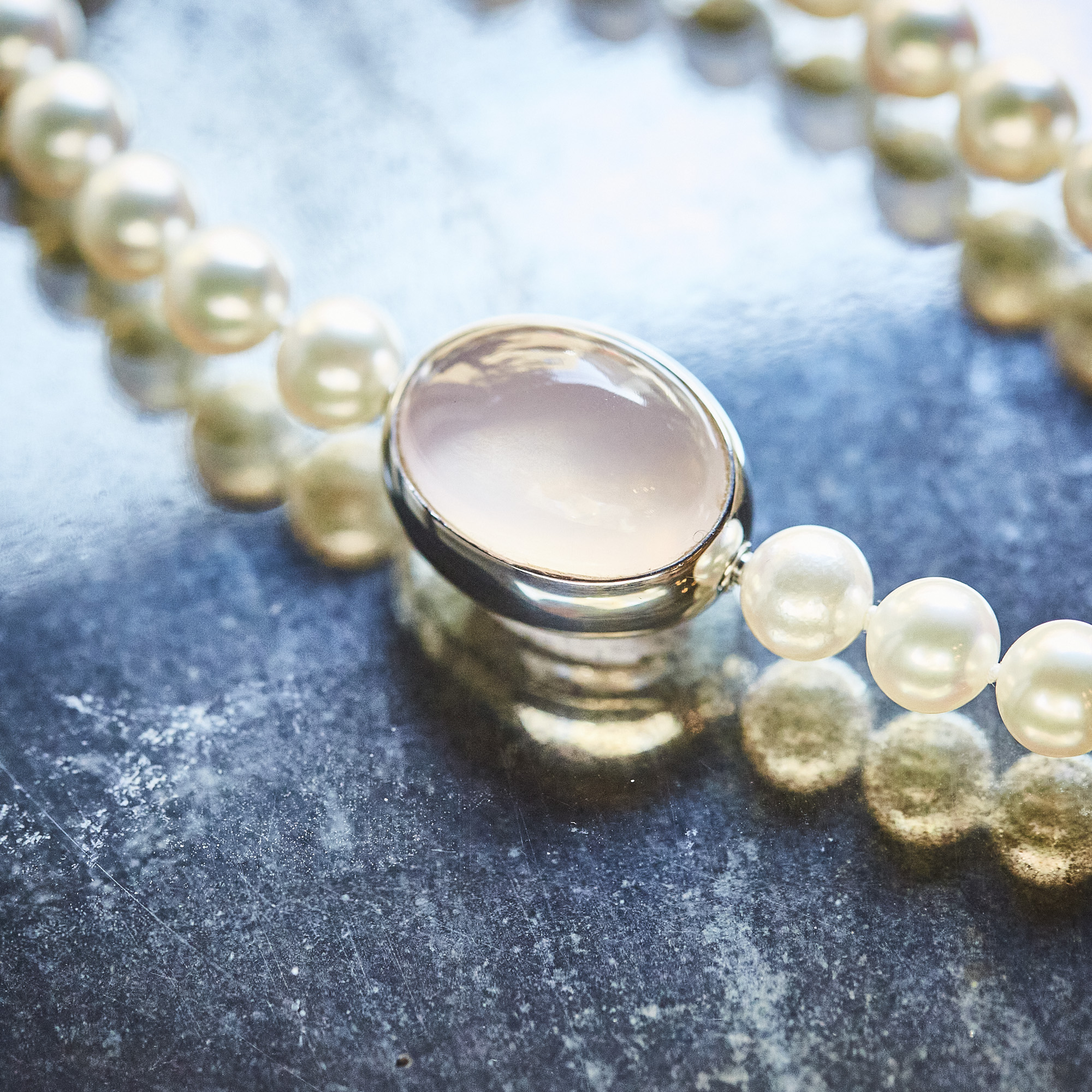 Link Parts ( rose quartz ) / 2603-007