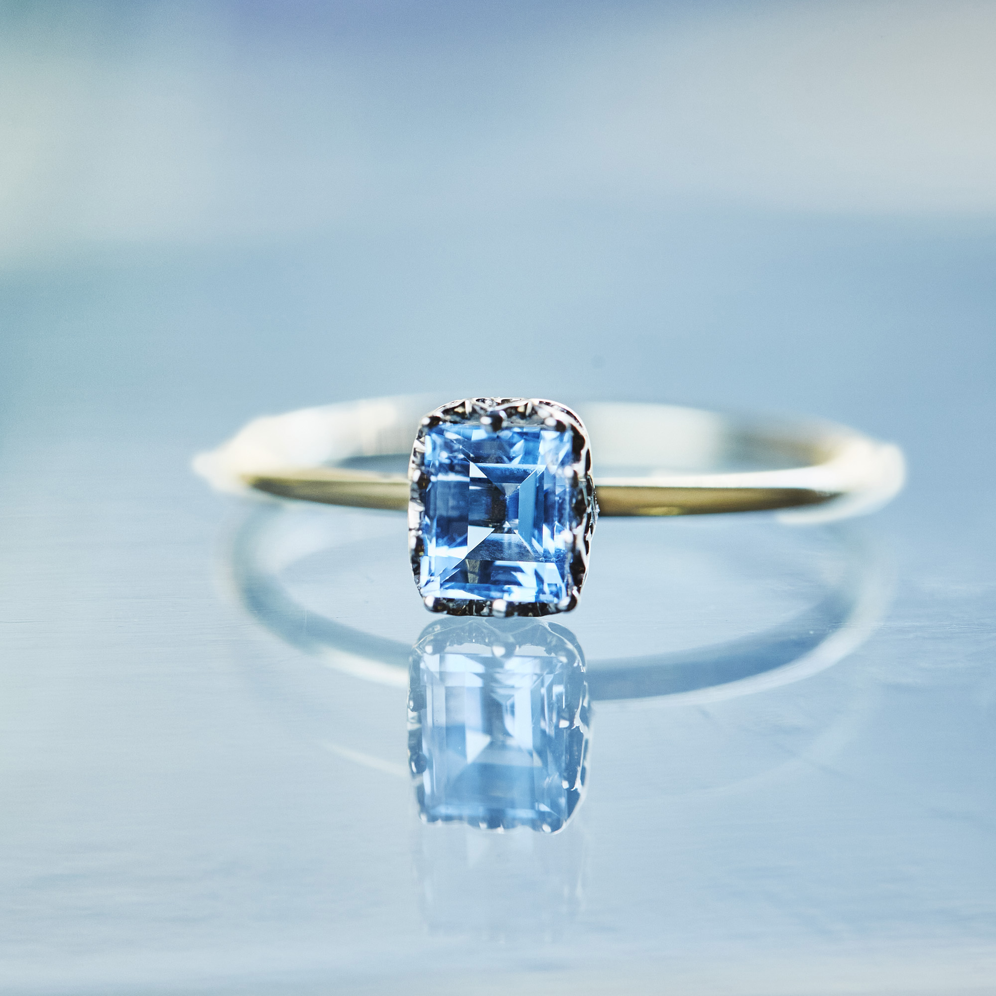 float ring Aquamarine / 2603-023