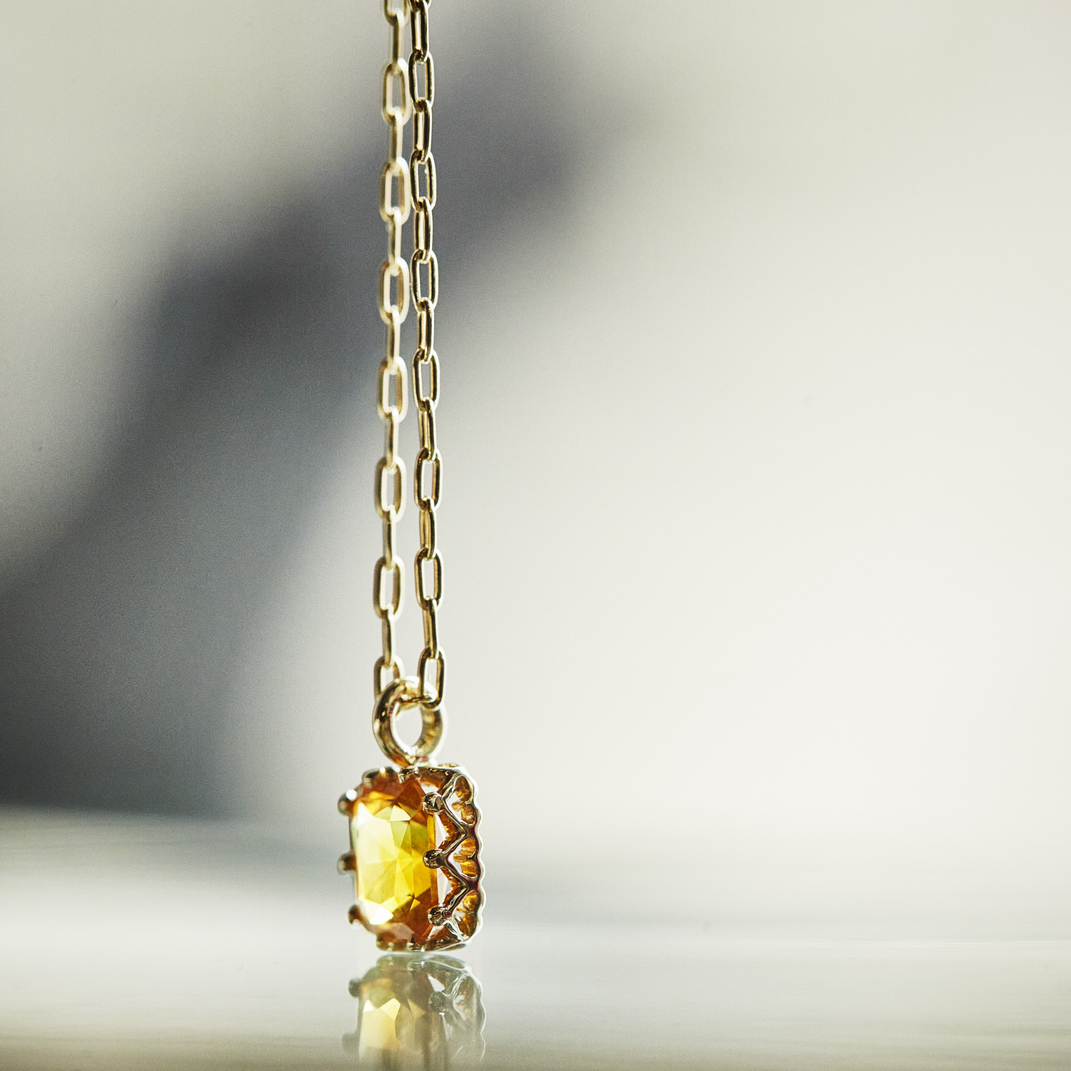 float necklace golden Sapphire / 2603-025