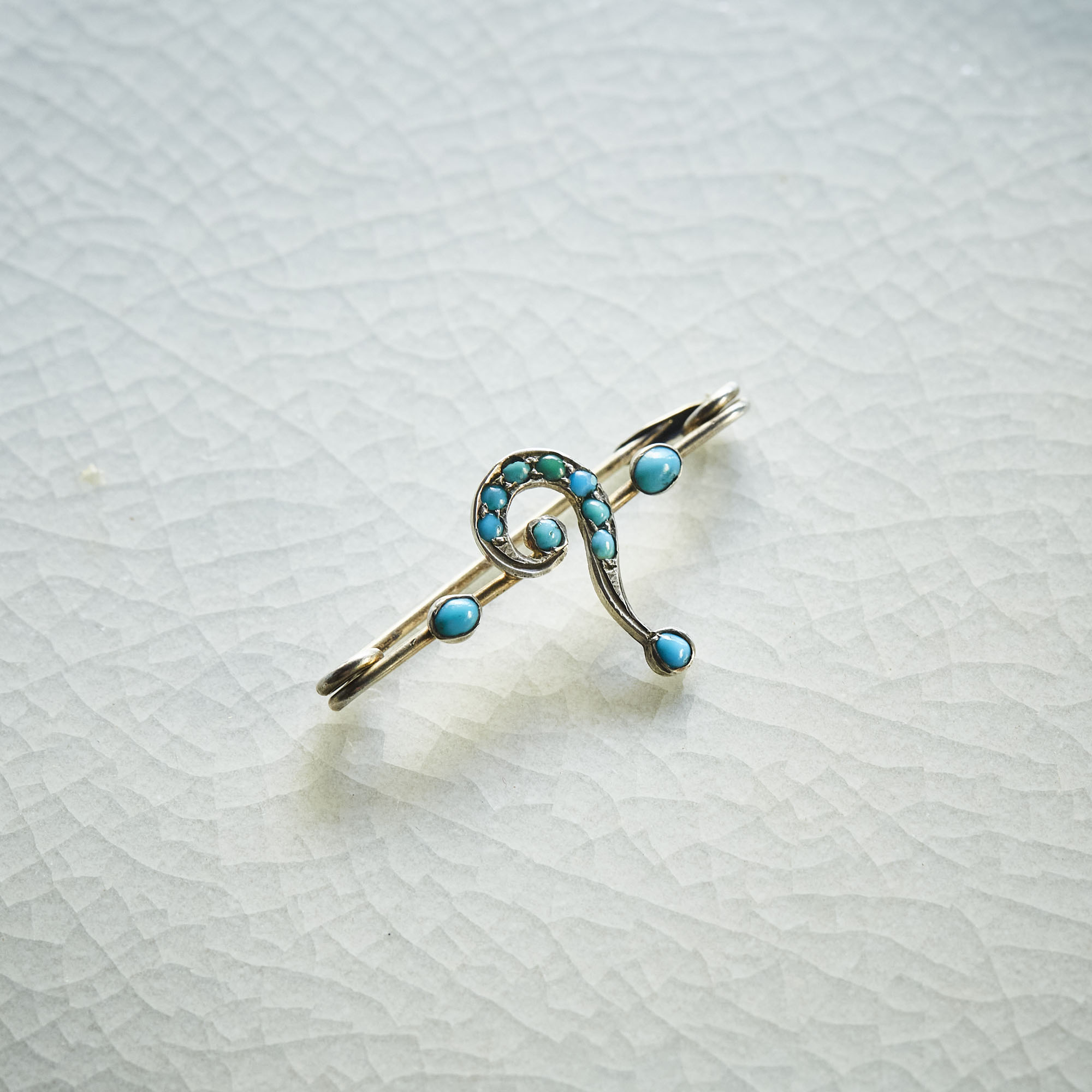 Vintage turquoise  brooch / 2607AU002